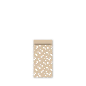 Cadeauzakjes 7x13cm Solo Hearts ECO Kraft wit | CollectivWarehouse