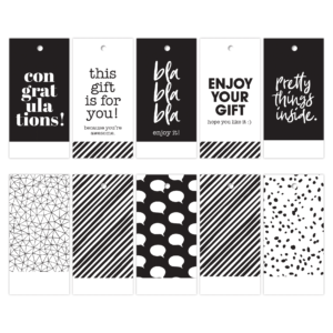 Black & White cadeaulabels - 100 stuks