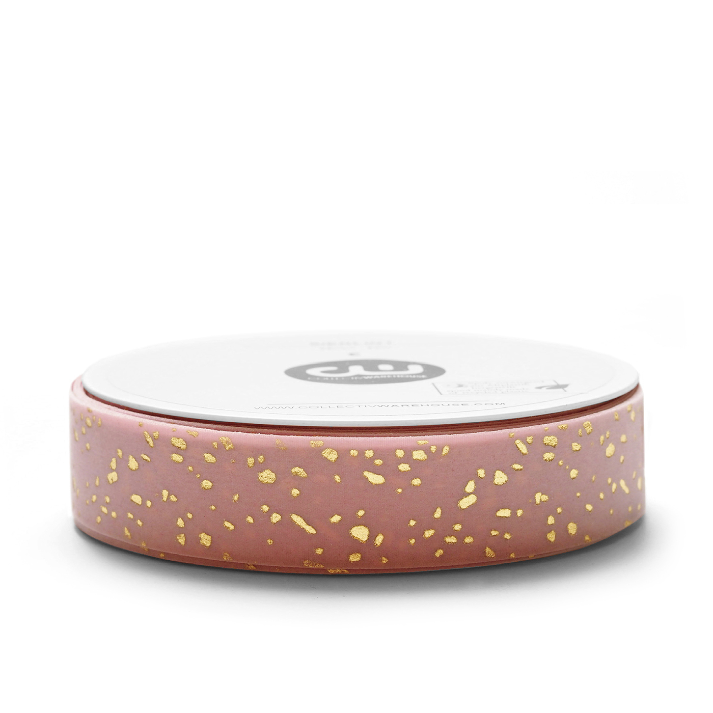 Satijnlint Velvet spikkel roze 25mm | CollectivWarehouse