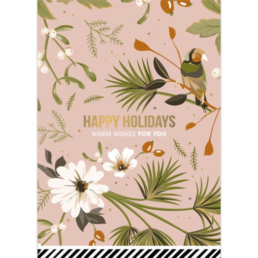 Kerstkaart Vintage Christmas roze | CollectivWarehouse