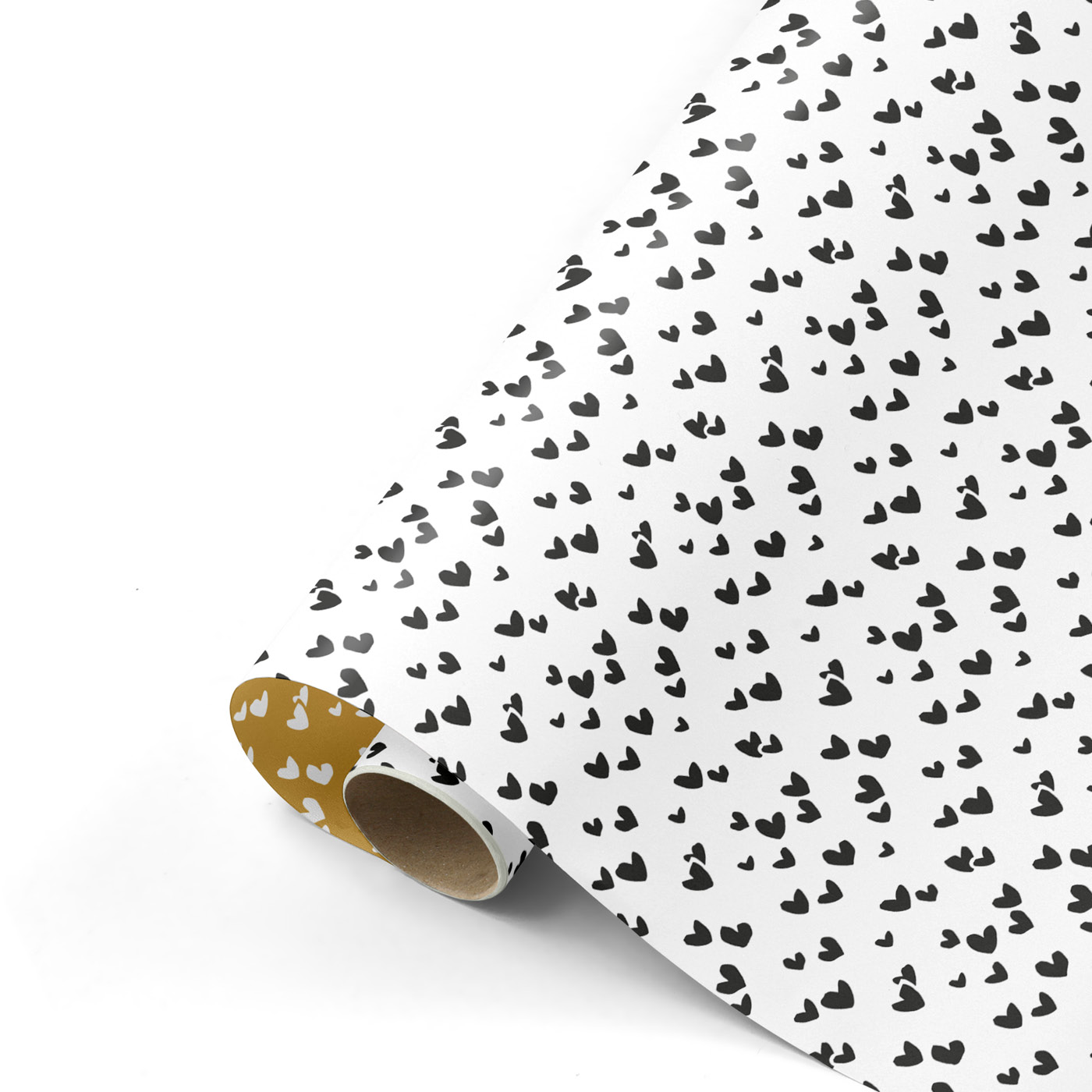 Cadeaupapier Solo Hearts '22 zwart/wit/goud | CollectivWarehouse