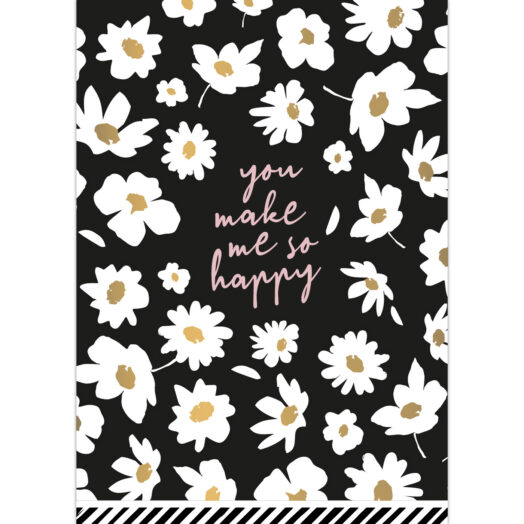 Ansichtkaart Coeurs des Fleurs zwart | CollectivWarehouse