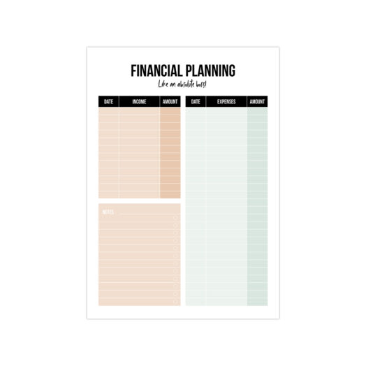 Financial Planning '22 A5 noteblock | Studio Stationery