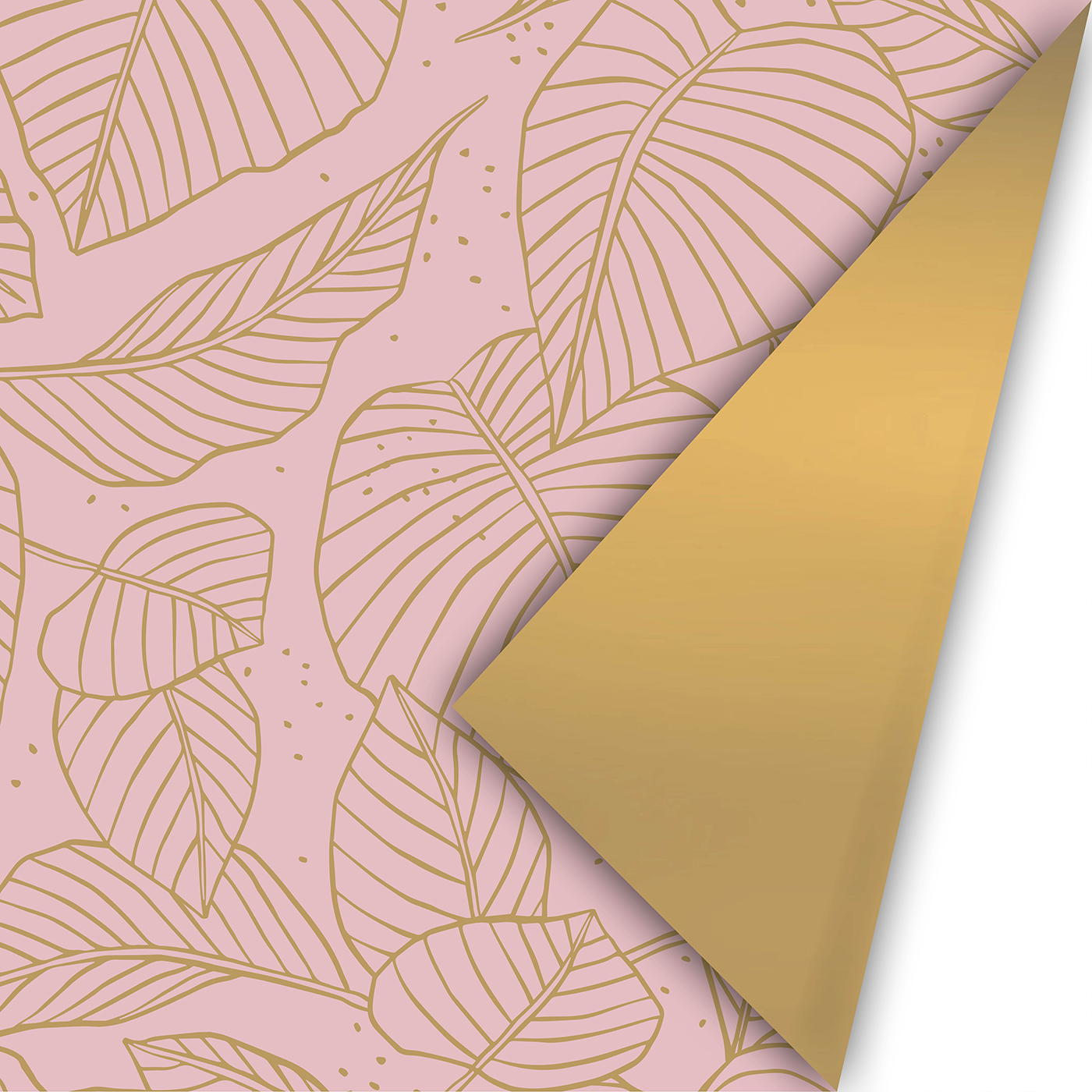 Cadeaupapier Lovely Leaves roze/goud | CollectivWarehouse