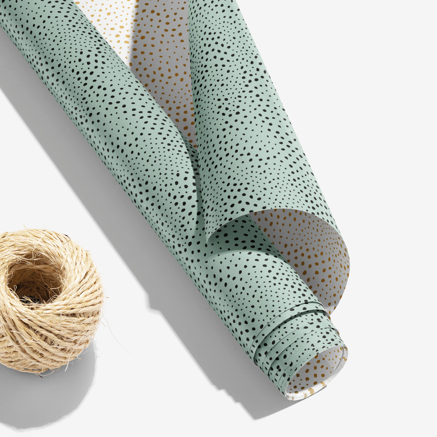 Cadeaupapier Flocks Salie/Zwart | CollectivWarehouse