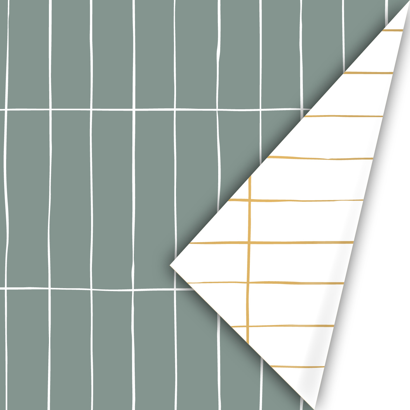 Cadeaupapier Slim Tiles petrol/wit | CollectivWarehouse