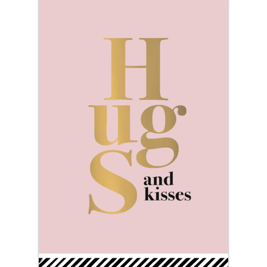 Ansichtkaart Letters Hugs & Kisses | CollectivWarehouse