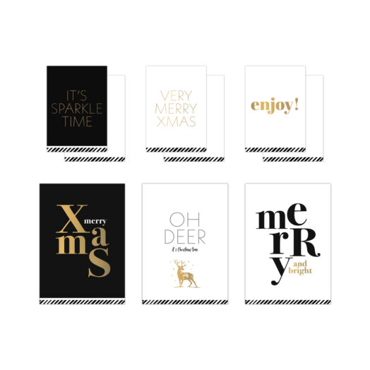 Xmas text chique - voordeel kaartenset - 90 stuks | CollectivWarehouse