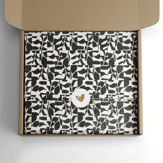 Zijdepapier Abstract Botanics zwart/wit | CollectivWarehouse