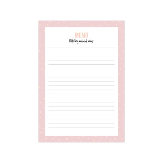A5 Noteblock Memo Minimal Dots pink | Studio Stationery