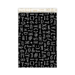 Typo Graphic - Cadeauzakjes 17x25cm 200st - zwart/wit