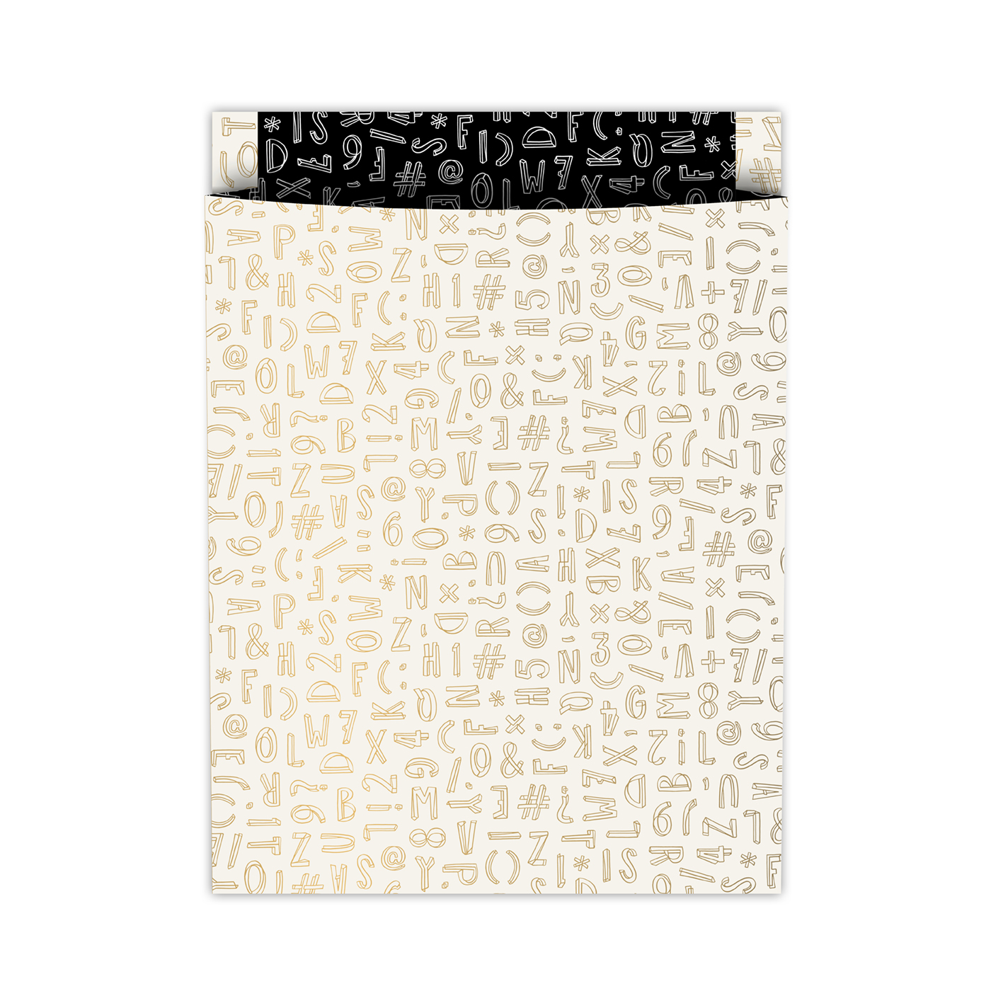 Tijdschriftenzak Typo Graphic goud/wit | CollectivWarehouse