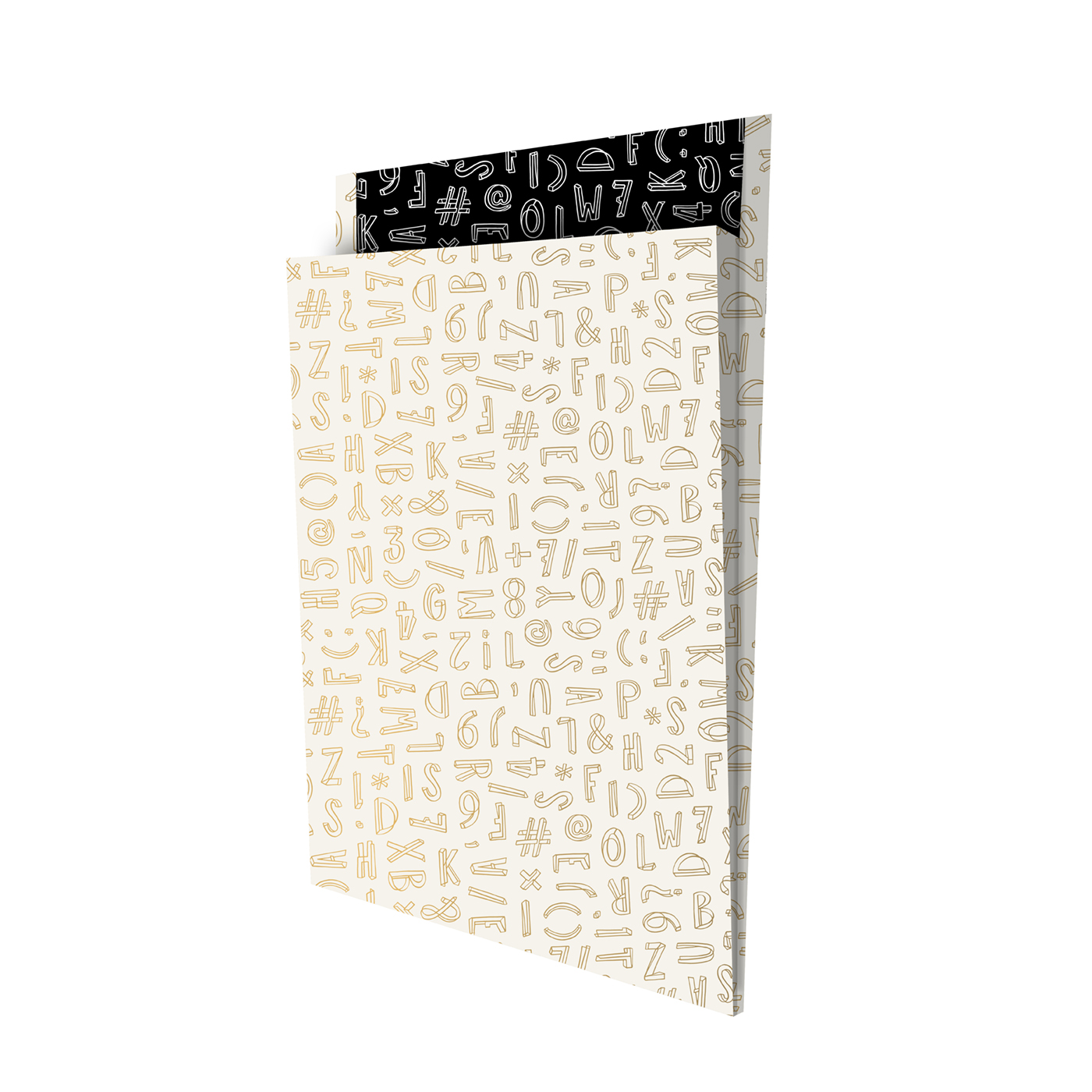 Tijdschriftenzak Typo Graphic goud/wit | CollectivWarehouse