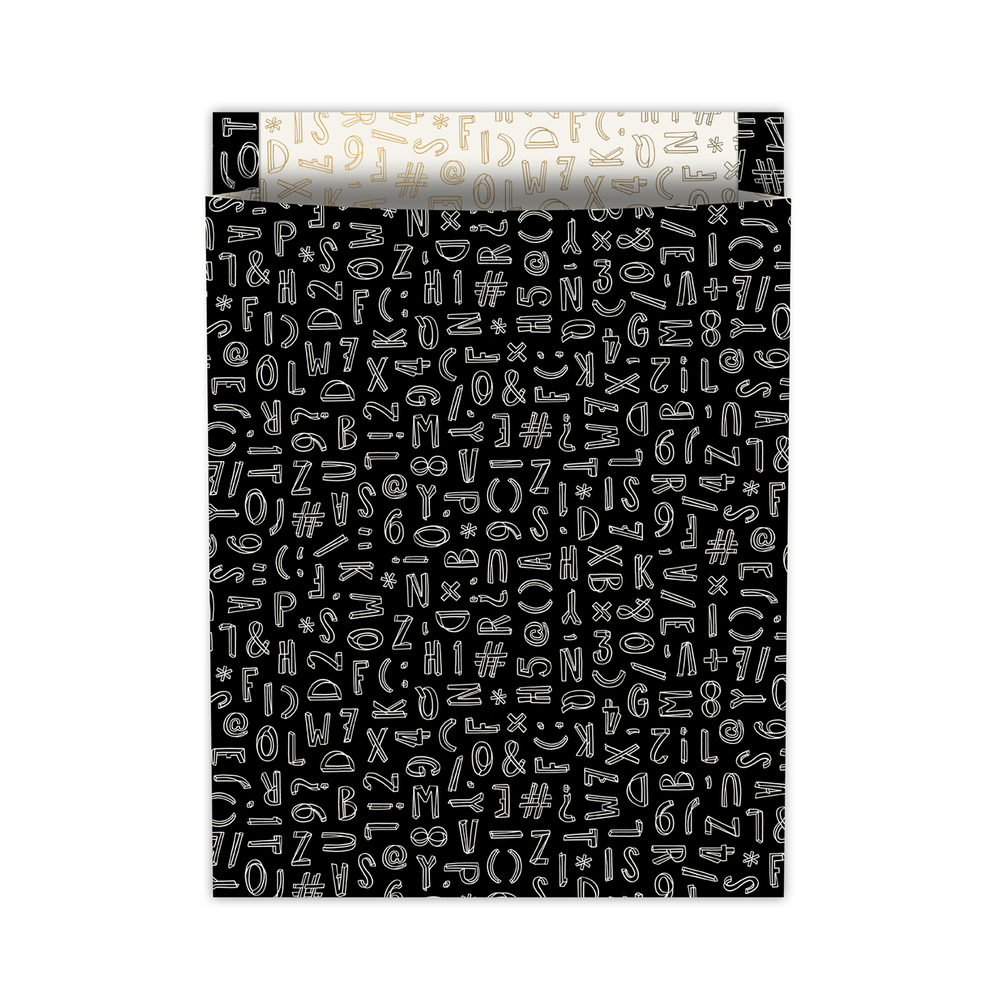 Tijdschriftenzak Typo Graphic zwart/wit | CollectivWarehouse