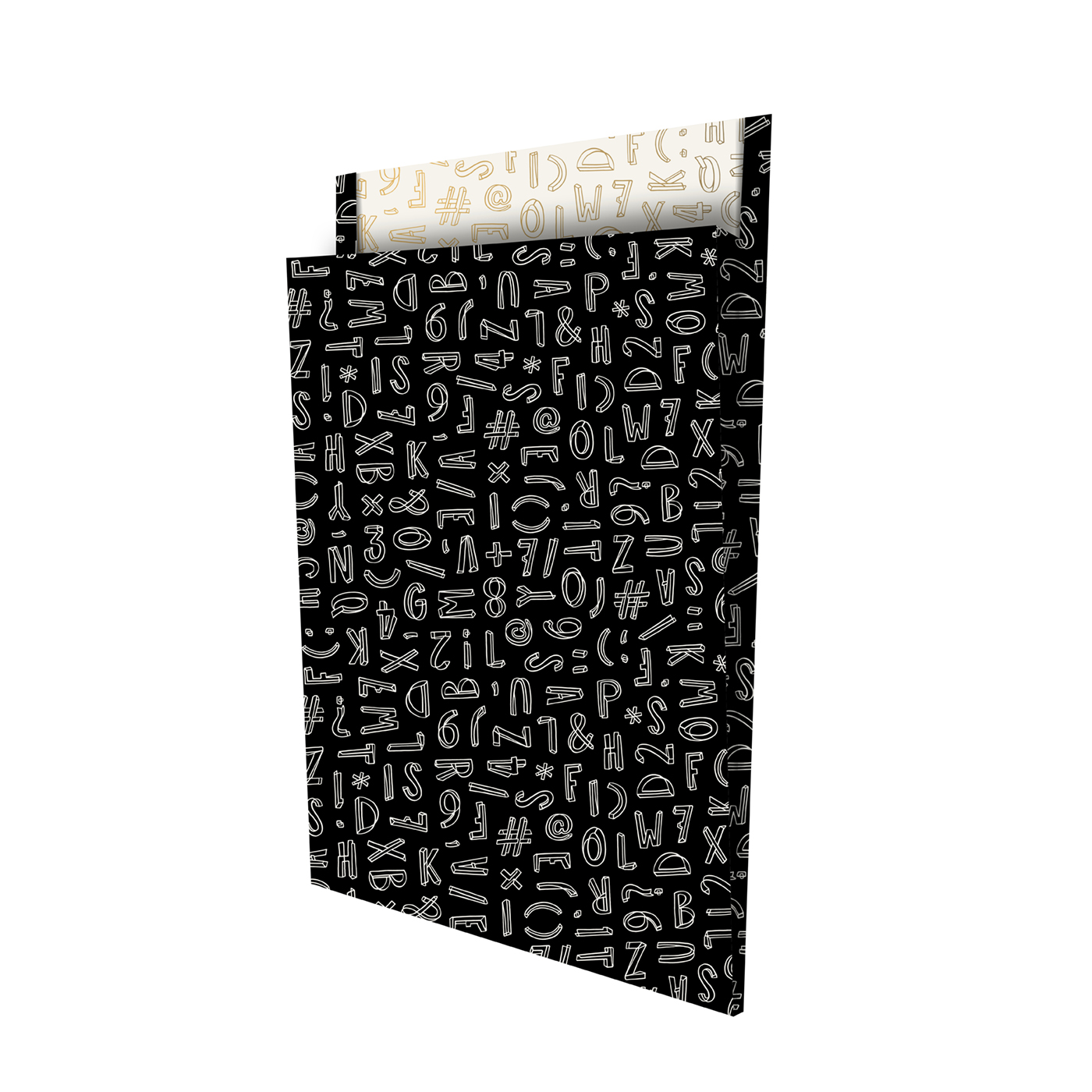 Tijdschriftenzak Typo Graphic zwart/wit | CollectivWarehouse