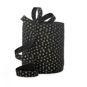 Composteerbaar ECO sierlint raffia stars zwart/goud | CollectivWarehouse