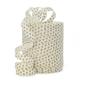 Composteerbaar ECO sierlint raffia stars off-whtie/goud | CollectivWarehouse