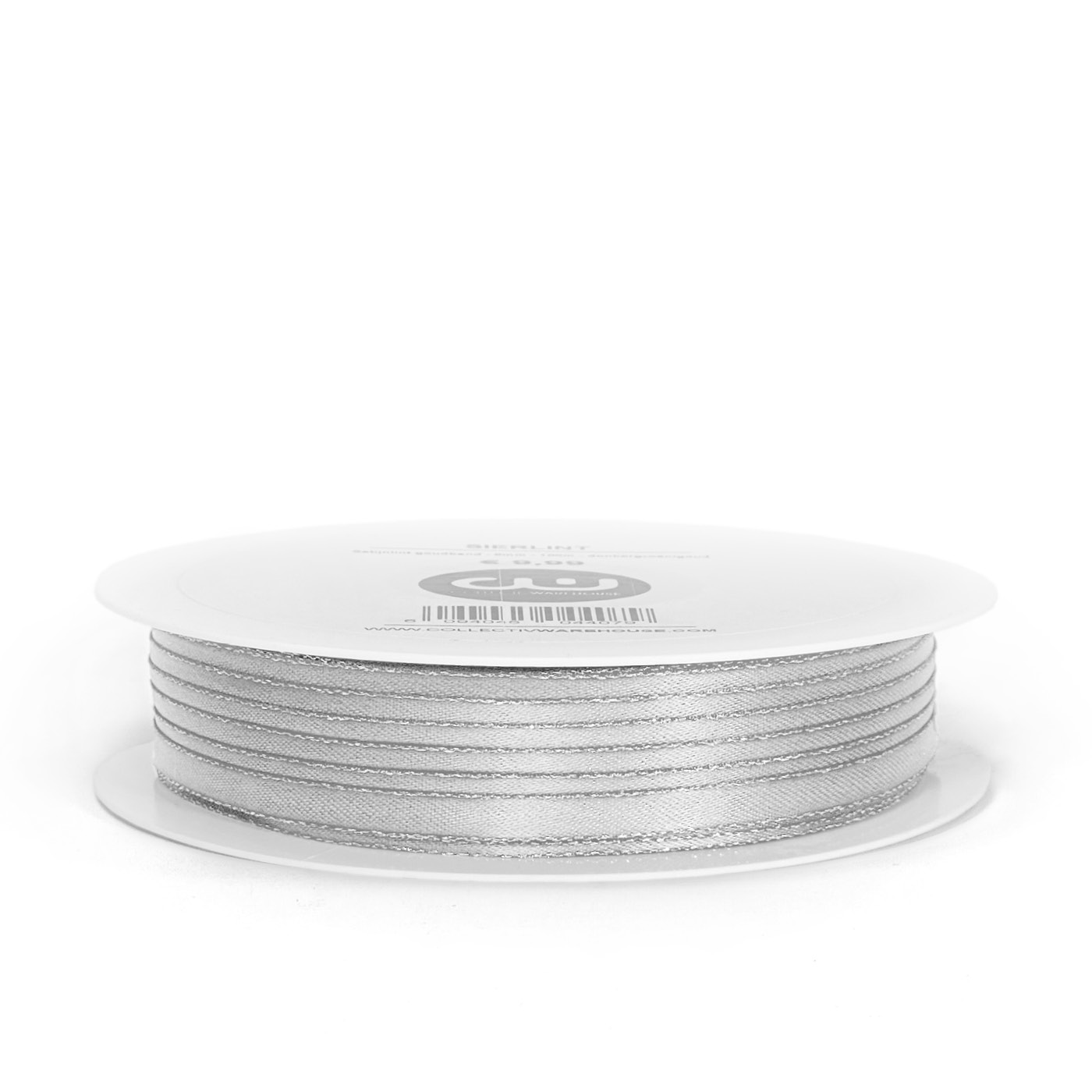 Satijnlint goudband - 6mm - 100m - zilver | CollectivWarehouse