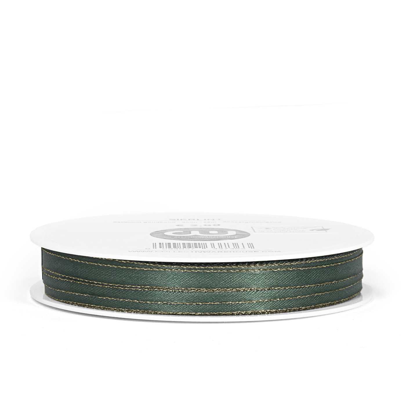 Satijnlint goudband - 6mm - 25m - donkergroen | CollectivWarehouse