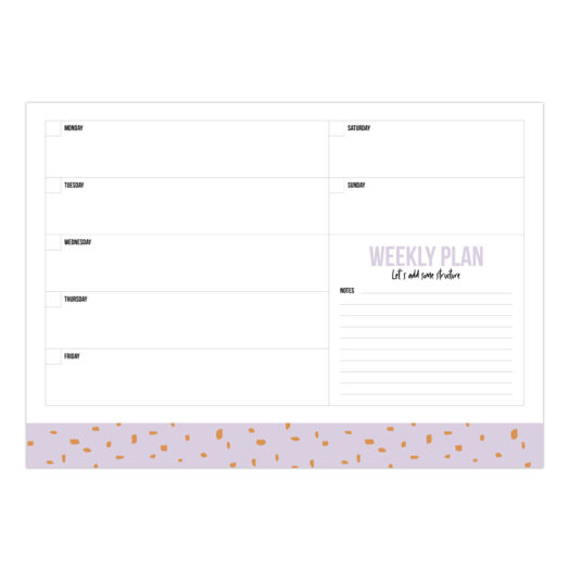 A4 Weekly plan Minimal Dots | CollectivWarehouse