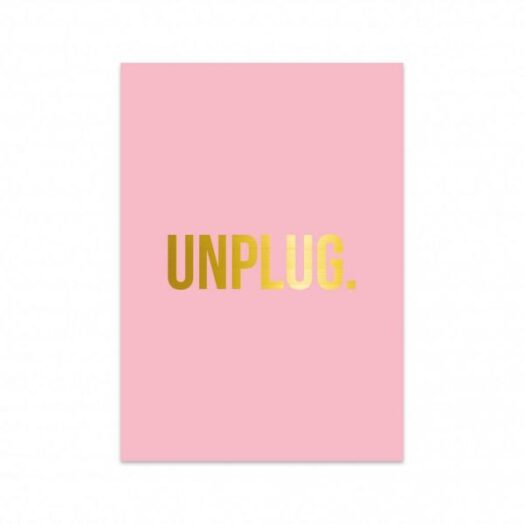 Kaart Unplug, per 5 stuks