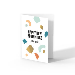 Greeting card Happy new Beginnings, per 10 stuks