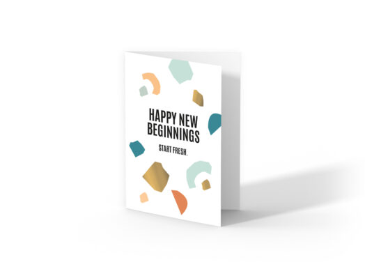 Greeting card Happy new Beginnings, per 10 stuks