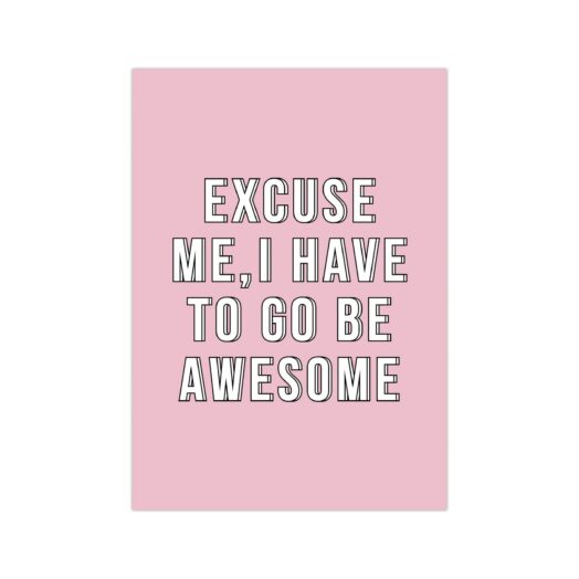 Kaart Go Be Awesome, per 5 stuks