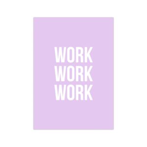Kaart Work Work Work, per 5 stuks