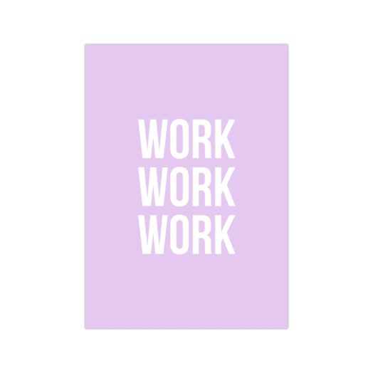 Kaart Work Work Work, per 5 stuks