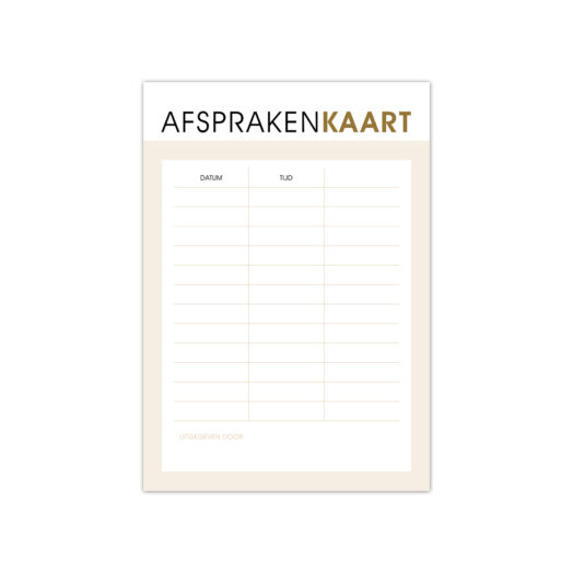 Afsprakenkaartje | CollectivWarehouse